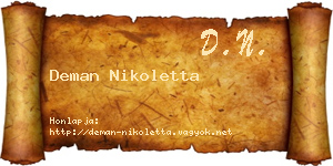 Deman Nikoletta névjegykártya