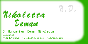nikoletta deman business card